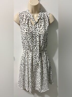 Banana Republic Black & White Polka Dot Midi Dress